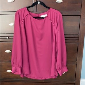 Beautiful wine colored blouse with button detail